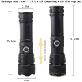 1000 Lumens Rechargeable Tactical Flashlight Water Resistant XHP50 Zoomable Super Bright Outdoor Torch Light With Power Display